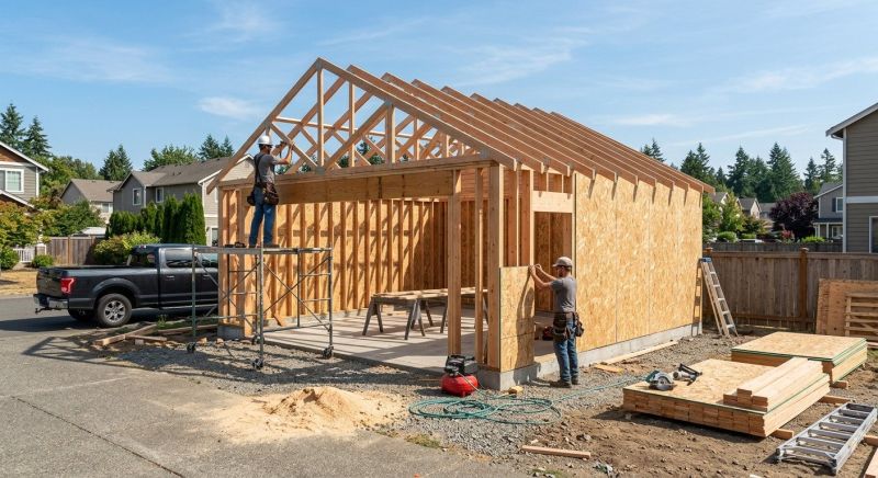 Attached Garage Construction in Katy, TX