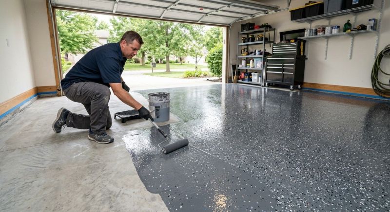 Garage Floor Epoxy Installation in Greensboro, NC